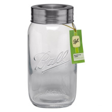 Dimensions 5.7''x5.7''x11.4'' glass embossed logo glass Jar 1-gallon capacity